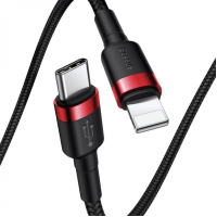 Кабель Baseus Cafule Type-C to Lightning 18W 2.4A 1м (CATLKLF-91) black red