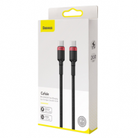 Кабель Baseus Cafule Type-C to Type-C PD+QC3.0 100W 5A 2м (CATKLF-AL91) black red