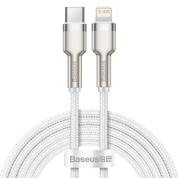 Кабель Baseus Cafule Metal Type-C to Lightning 20W 2.4A 2м (CATLJK-B02) white