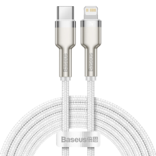 Кабель Baseus Cafule Metal Type-C to Lightning 20W 2.4A 2м (CATLJK-B02) white