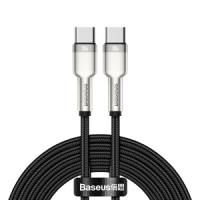 Кабель Baseus Cafule Metal Type-C to Type-C 100W 5A 2м (CATJK-D01) black
