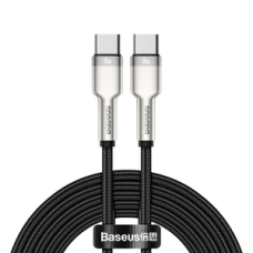 Кабель Baseus Cafule Metal Type-C to Type-C 100W 5A 2м (CATJK-D01) black