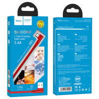 Кабель Hoco U83 Puissant Silicone USB-A to Lightning 12W 2.4A 1.2м red