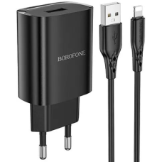 Зарядний пристрій Borofone BN1 10.5W 2.1A USB-A з кабелем A-L black