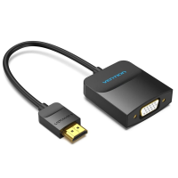Перехідник HDMI to VGA, емулятор, 15 см, black