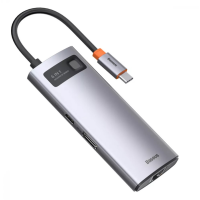 USB HUB adapter Baseus Metal Gleam Multifunctional 6в1 Type-C gray