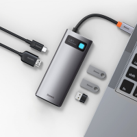 USB HUB adapter Baseus Multifunctional Metal Gleam 5в1 Type-C gray