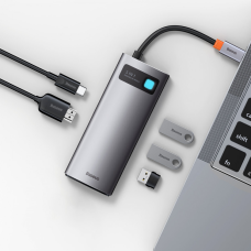 USB HUB adapter Baseus Multifunctional Metal Gleam 5в1 Type-C gray