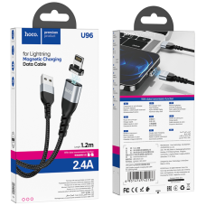 Кабель Hoco U96 Magnetic USB-A to Lightning 2.4A 1.2м black