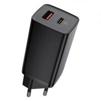 Зарядний пристрій Baseus GaN2 Lite 65W 5A USB-A+USB-C (CCGAN2L-B01) black