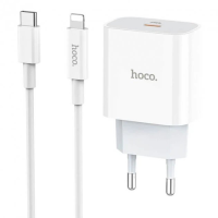 Зарядний пристрій Hoco C76A Plus 20W 3A USB-C з кабелем С-L white