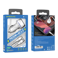 АЗП Borofone BZ14A 20W 3A USB-A+USB-C з кабелем C-L white