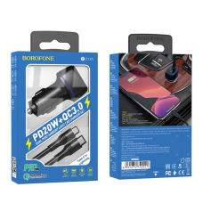 АЗП Borofone BZ14A 20W 3A USB-A+USB-C з кабелем C-L black