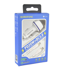 АЗП Borofone BZ14A 20W 3A USB-A+USB-C з кабелем C -C white