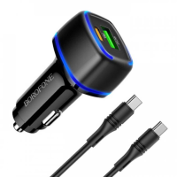 АЗП Borofone BZ14 20W 3A USB-A+USB-C з кабелем C-C black