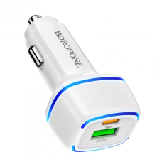 АЗП Borofone BZ14A 20W 3A USB-A+USB-C white