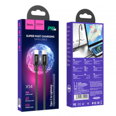 Кабель Hoco X14 Double Speed Type-C to Lightning 20W 2.4A 1м black