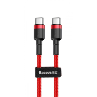 Кабель Baseus Cafule Type-C to Type-C 60W 3A 1м (CATKLF-G09) red