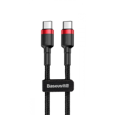 Кабель Baseus Cafule Type-C to Type-C 60W 3A 1м (CATKLF-G91) black red