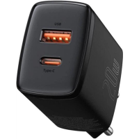 Зарядний пристрій Baseus Compact 20W 3A USB-A+USB-C (CCXJ-B01) black