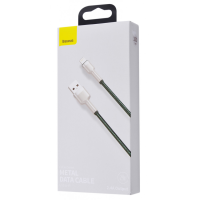 Кабель Baseus Cafule Metal USB-A to Lightning 20W 2.4A 2м (CALJK-B06) green