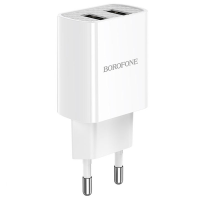Зарядний пристрій Borofone BA53A 10.5W 2.1A 2USB-A white