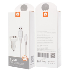 АЗП WUW T22 10.5W 2.1A 2USB-A з кабелем A-M white