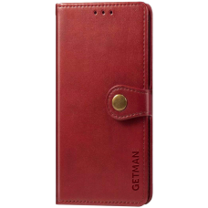 Чохол-книжка Leather GETMAN with card holder Xiaomi Redmi Note 10 Pro red