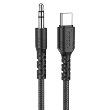Audio кабель AUX Hoco UPA19 Type-C to 3.5мм 1м black
