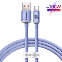 Кабель Baseus Crystal Shine Series USB-A to Type-C 100W 6A 1.2м (CAJY000405) purple