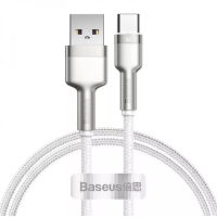 Кабель Baseus Cafule Metal USB-A to Type-C 66W 6A 1м (CAKF000102) white