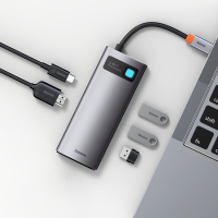 USB HUB adapter Baseus Metal Gleam Series 5в1 Type-C gray