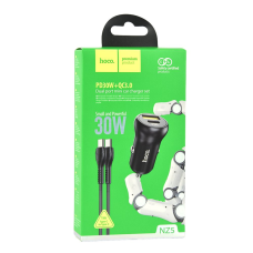 АЗП Hoco NZ5 30W 3A USB-A+USB-C з кабелем C-C black