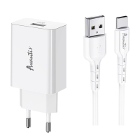 Зарядний пристрій Avantis A425 18W 3A USB-A з кабелем A-C white