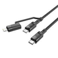 Кабель Hoco U106 2в1 Type-C100W 5A+Type-C to Lightning 20W 2.4A 1.2м black