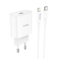 Зарядний пристрій Hoco C94A 20W 3A USB-C з кабелем C-L white