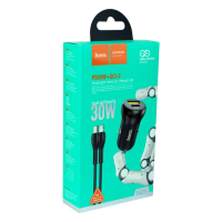 АЗП Hoco NZ5 30W 3A USB-A+USB-C з кабелем C-L black