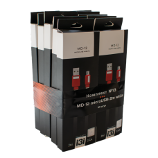Комплект №13 іЗі Кабель MD-12 Micro USB 2м white - 10 шт.