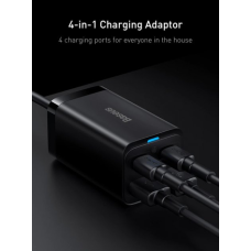 Зарядний пристрій Baseus GaN3 Pro 65W 3A 2USB-A+2USB-C з кабелем C-C (PSZM000901) black
