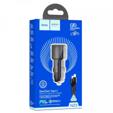 АЗП Hoco NZ3 40W 3A 2USB-C з кабелем C-L black