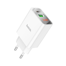 Зарядний пристрій Hoco C100A 20W 3A USB-A+USB-C white