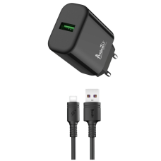 Зарядний пристрій Avantis A435 18W 3A USB-A з кабелем A-C black