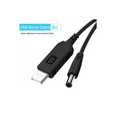 Кабель для роутера USB to DC 5.5 x 2.1мм 9V 1м black
