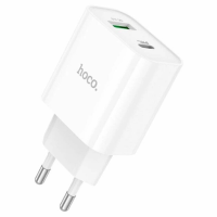 Зарядний пристрій Hoco C80A Plus 20W 3A USB-A+USB-C white