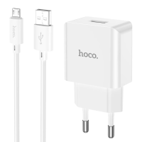 Зарядний пристрій Hoco C106A 10.5W 2.1A USB-A з кабелем A-M white