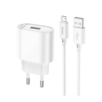 Зарядний пристрій Hoco C109A 18W 3A USB-A з кабелем A-M white