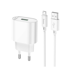 Зарядний пристрій Hoco C109A 18W 3A USB-A з кабелем A-M white