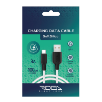Кабель Ridea RC-M124 Soft USB-A to Type-C 15W 3A 1м black white