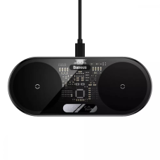 Бездротовий зарядний пристрій Baseus Digital LED Display 2в1 20W black