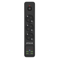 Мережевий фільтр Proove Power Socket P-03 (3 розетки+4 USB+2 Type-C) 2м black